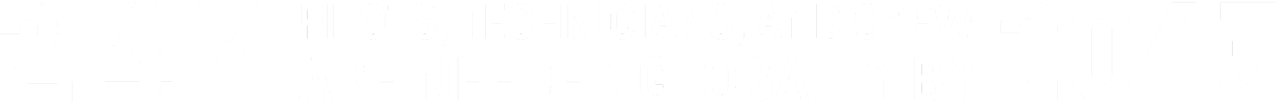 2.4M PILOTS, TECHNICIANS, AND CREW ARE NEEDED GLOBALLY BY 2043